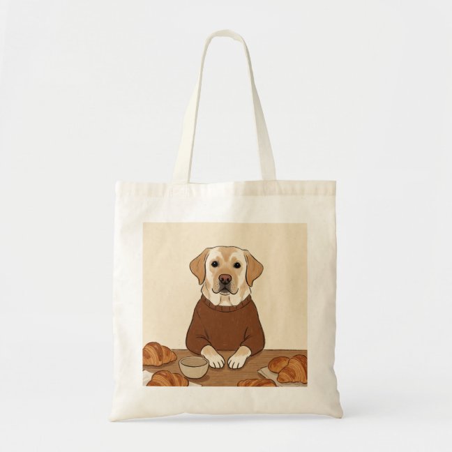 Labrador Retriever Bakery croissant day Tote Bag