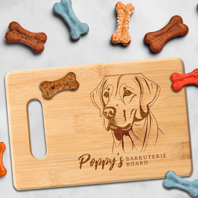 Labrador Retriever Barkuterie Dog Treat Wood Engraved Cutting Board (Labrador Retriever Lab Dog Cutting Board Barkuterie Personalized Dog's Name, Dog Mom Dad Owner Gift)