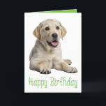 Labrador Retriever Birthday Yellow Lab Puppy Dog Card<br><div class="desc">Nothing makes a happy birthday better than the love of a Labrador Retriever! Whether you're celebrating a devoted fur mom or a passionate dog-loving mom, this adorable yellow lab puppy card is perfect for sending warm wishes. Featuring a cute canine that embodies all the charm Labradors bring, it’s a heartfelt...</div>