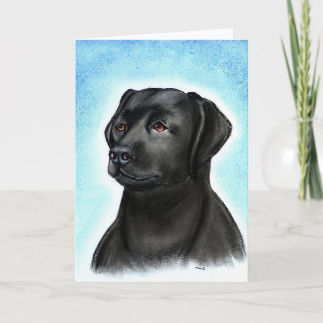 Labrador Retriever Black Blank Greeting Card (Front)