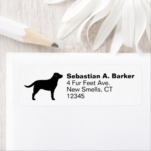 Labrador Retriever Black Lab Dog Return Address Label Zazzle