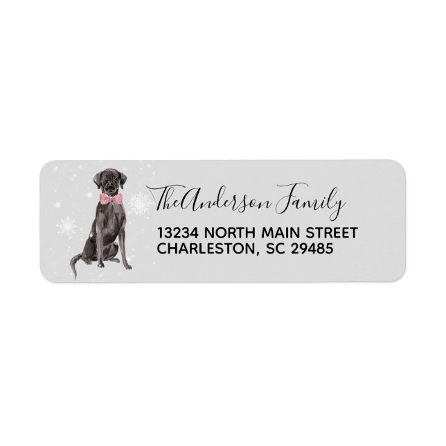 Labrador Retriever Black Lab Holiday Address Label (Front)