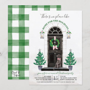 Labrador Retriever Black Lab Holiday Party Invitation