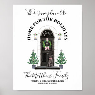 Labrador Retriever Black Lab Home for the Holidays Poster