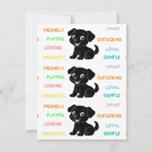 Labrador Retriever Black Lab Traits Note Card