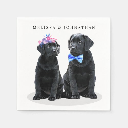 Labrador Retriever Black Lab Wedding Napkins