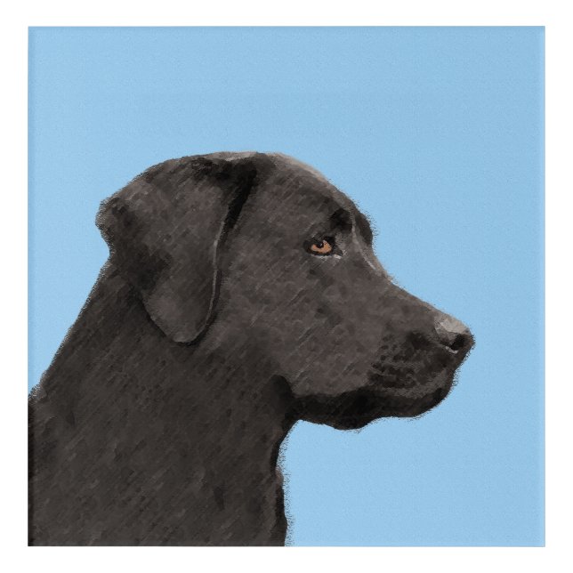 Labrador Retriever Black Painting Original Dog Art (Front)