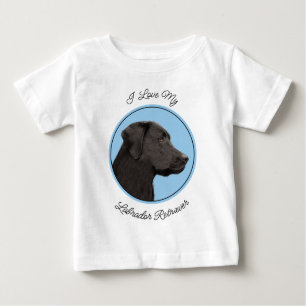 Labrador Retriever Black Painting Original Dog Art Baby T-Shirt