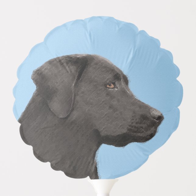 Labrador Retriever Black Painting Original Dog Art Balloon (Front)