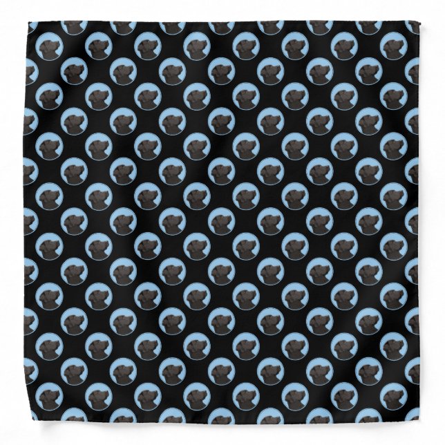 Labrador Retriever Black Painting Original Dog Art Bandana (Front)