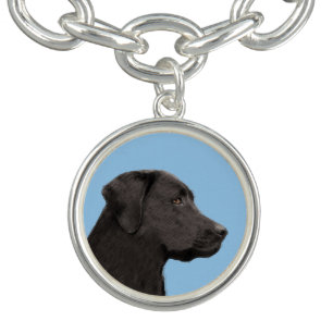 Labrador Retriever Black Painting Original Dog Art Bracelet