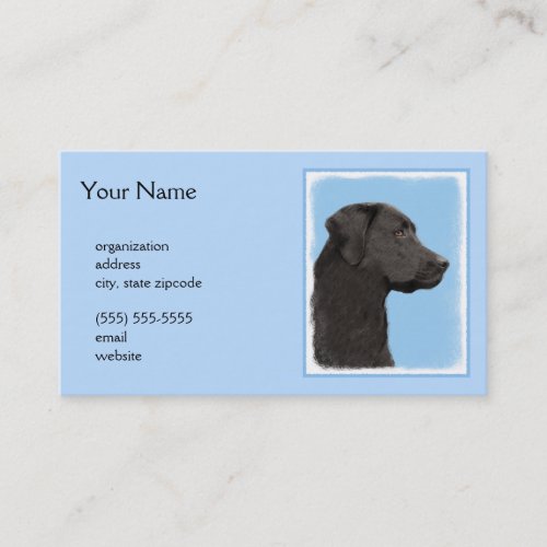 Labrador Retriever Black Painting Original Dog Art Business Card