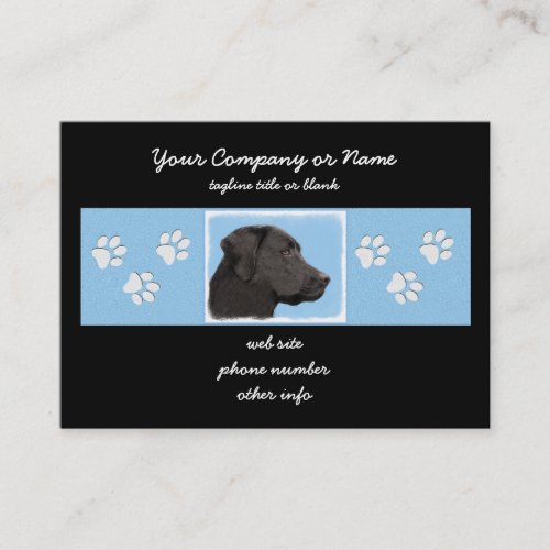 Labrador Retriever Black Painting Original Dog Art Business Card