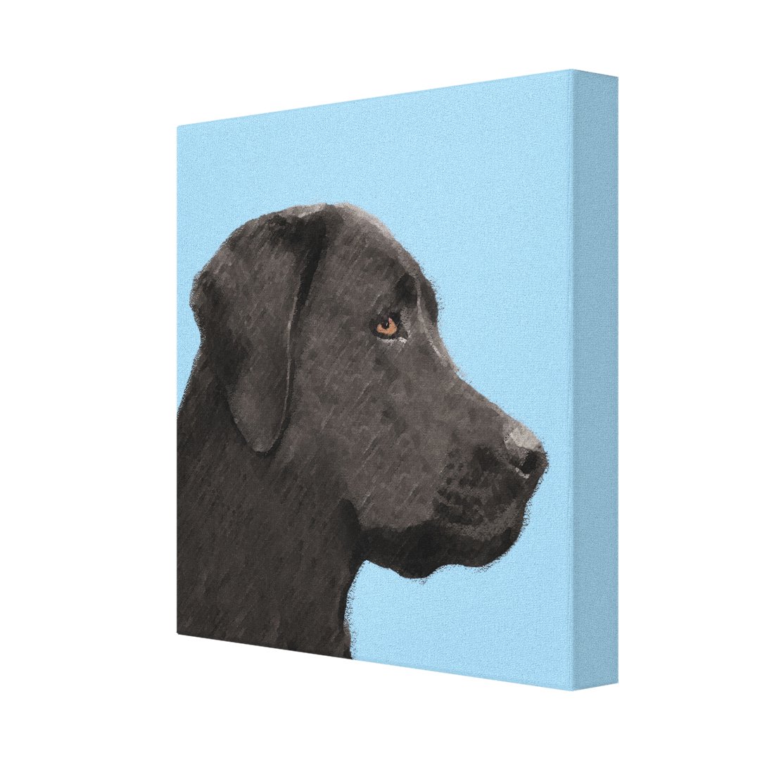 Labrador Retriever Black Painting Original Dog Art Canvas Print 