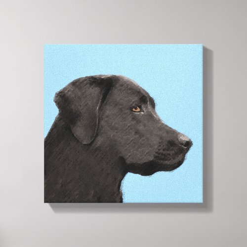 Labrador Retriever Black Painting Original Dog Art Canvas Print