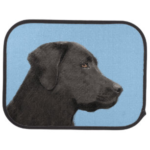 Labrador Retriever Black Painting Original Dog Art Car Mat
