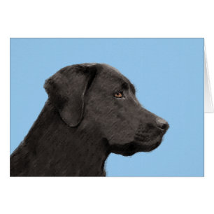 Labrador Retriever Black Painting Original Dog Art Cards