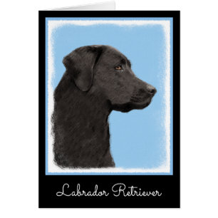 Labrador Retriever Black Painting Original Dog Art Cards
