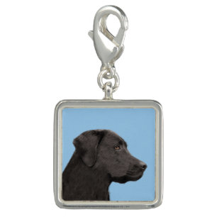 Labrador Retriever Black Painting Original Dog Art Charm