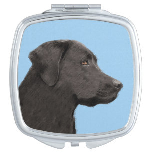 Labrador Retriever Black Painting Original Dog Art Compact Mirror