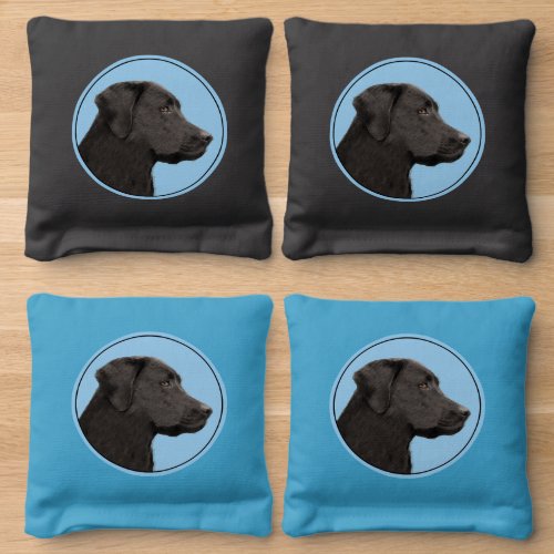 Labrador Retriever Black Painting Original Dog Art Cornhole Bags