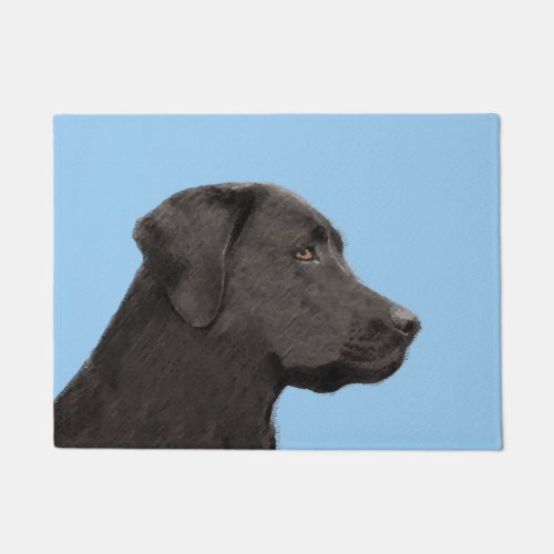 Labrador Retriever Black Painting Original Dog Art Doormat