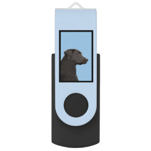 Labrador Retriever Black Painting Original Dog Art Flash Drive