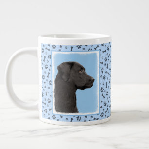 Labrador Retriever Black Painting Original Dog Art Giant Coffee Mug