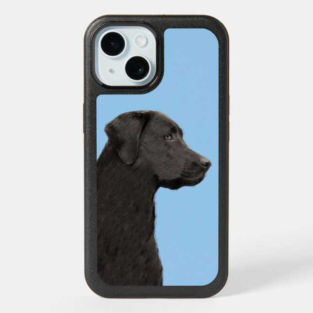 Labrador Retriever Black Painting Original Dog Art iPhone 15 Case (Back)