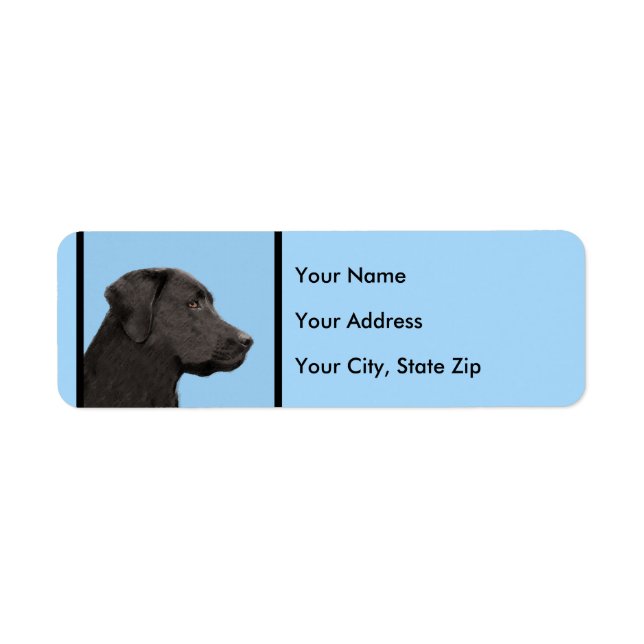 Labrador Retriever Black Painting Original Dog Art Label (Front)