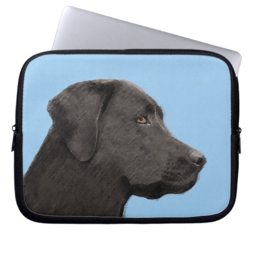 Labrador Retriever Black Painting Original Dog Art Laptop Sleeve