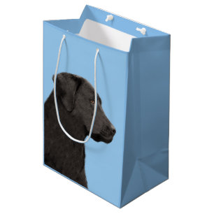 Labrador Retriever Black Painting Original Dog Art Medium Gift Bag