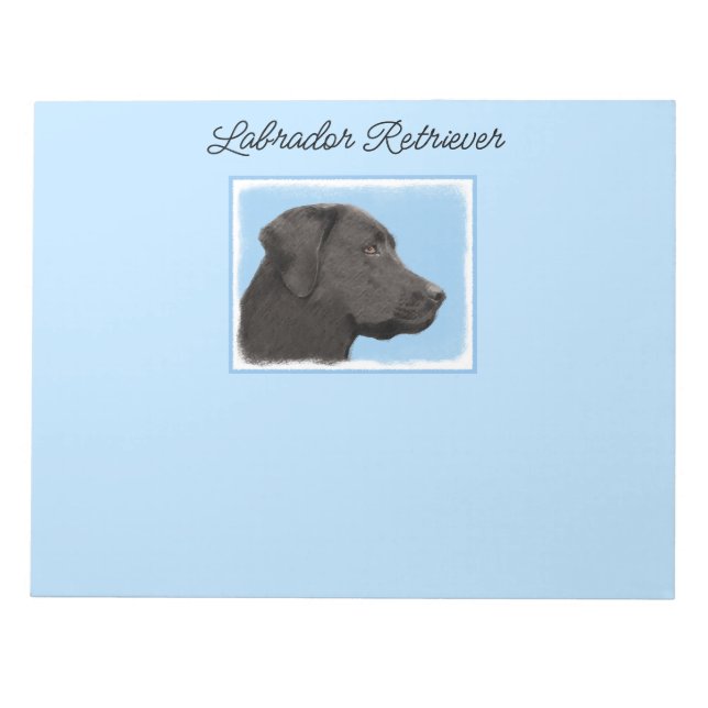 Labrador Retriever Black Painting Original Dog Art Notepad (Front)