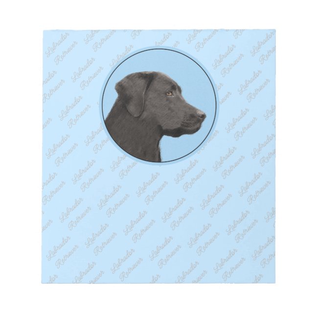 Labrador Retriever Black Painting Original Dog Art Notepad (Front)
