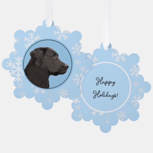 Labrador Retriever Black Painting Original Dog Art Ornament Card