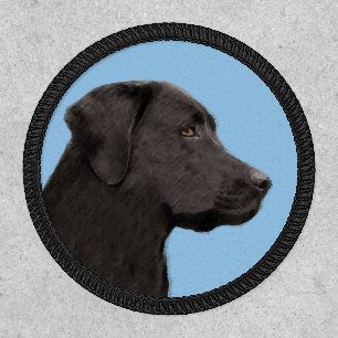 Labrador Retriever Black Painting Original Dog Art Patch