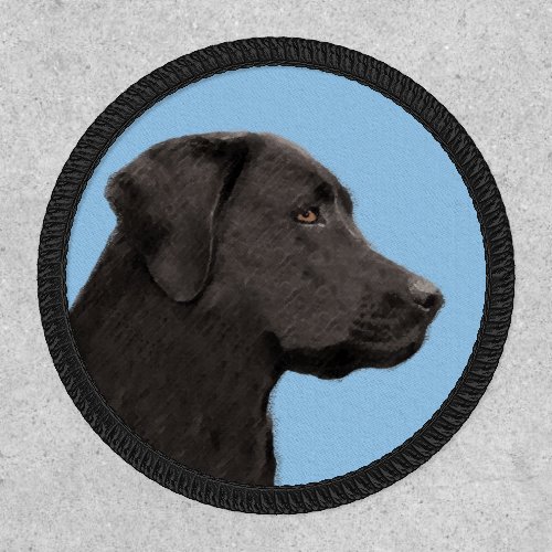 Labrador Retriever Black Painting Original Dog Art Patch