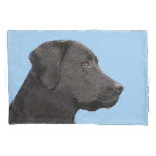 Labrador Retriever Black Painting Original Dog Art Pillow Case