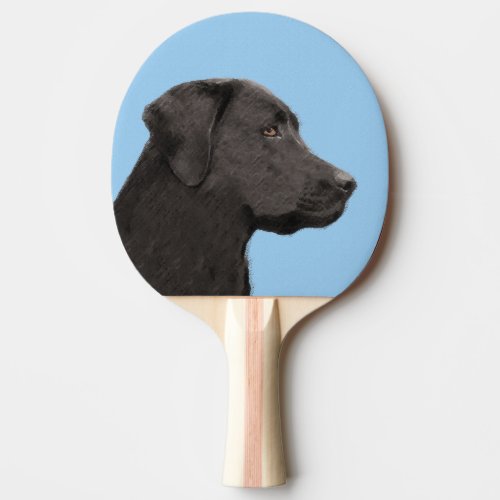 Labrador Retriever Black Painting Original Dog Art Ping Pong Paddle
