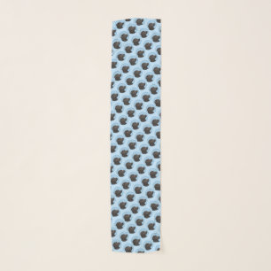 Labrador Retriever Black Painting Original Dog Art Scarf