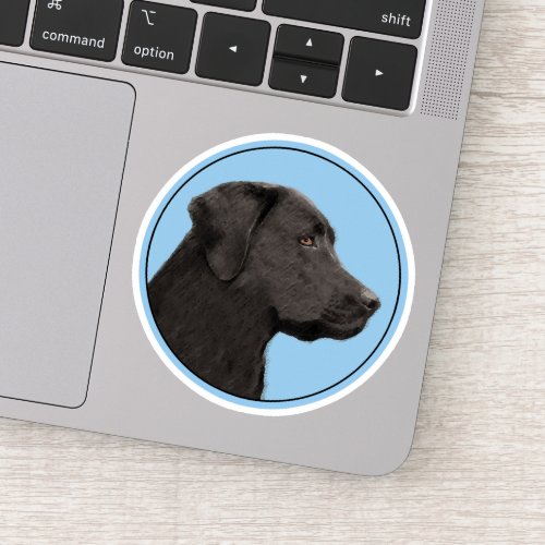 Labrador Retriever Black Painting Original Dog Art Sticker