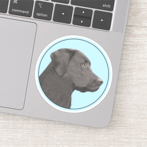 Labrador Retriever Black Painting Original Dog Art Sticker