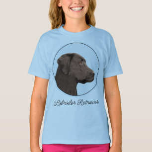 Labrador Retriever Black Painting Original Dog Art T-Shirt