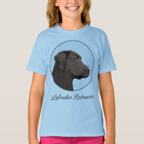 Labrador Retriever Black Painting Original Dog Art T_Shirt