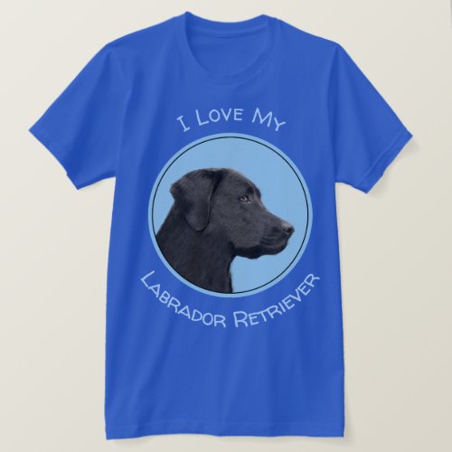 Labrador Retriever Black Painting Original Dog Art T_Shirt