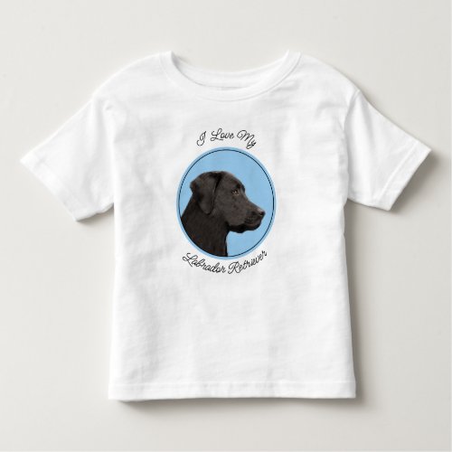 Labrador Retriever Black Painting Original Dog Art Toddler T_shirt