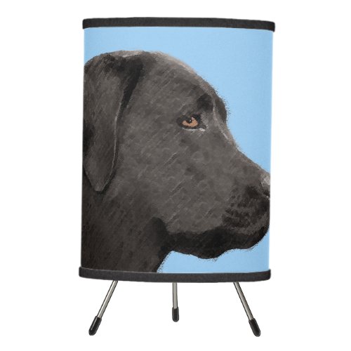 Labrador Retriever Black Painting Original Dog Art Tripod Lamp