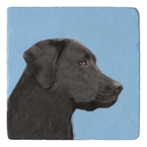 Labrador Retriever Black Painting Original Dog Art Trivet