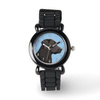 Labrador Retriever Black Painting Original Dog Art Watch