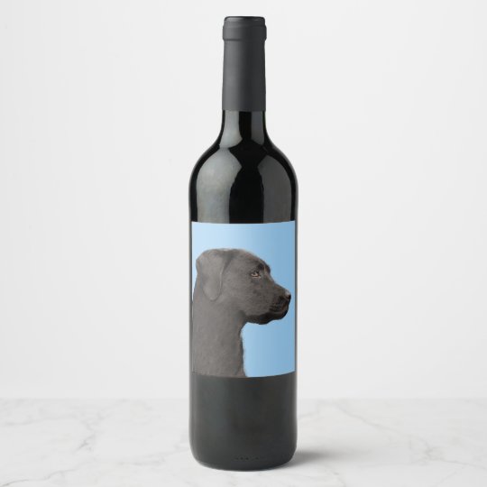 Labrador Retriever Black Painting Original Dog Art Wine Label Zazzle Com
